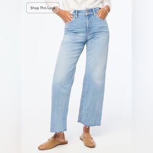 J. Crew Light Blue Wide-Leg Crop Jeans